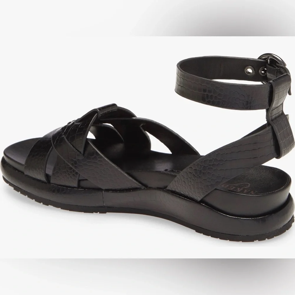Naked Feet Limon Ankle Strap Sandal Black Leather Size 8.5 - Picture 4 of 8